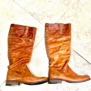 Frye Cognac Leather Over the Knee Boots